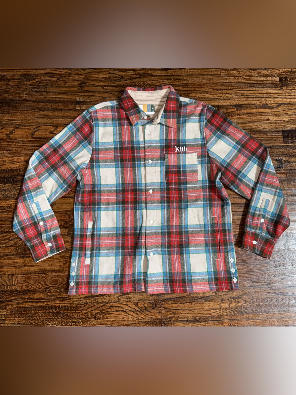 Kith Fw24 Plaid Flannel Ginza Shirt “Bergamot” Red/Blue/Beige Size Large